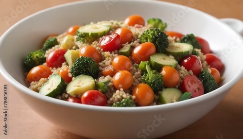 Warm quinoa salad with vegetables