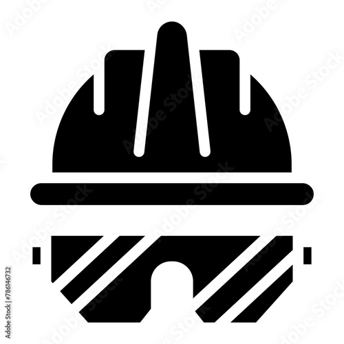 Construction Helmet icon. Vector illustration isolated on white background