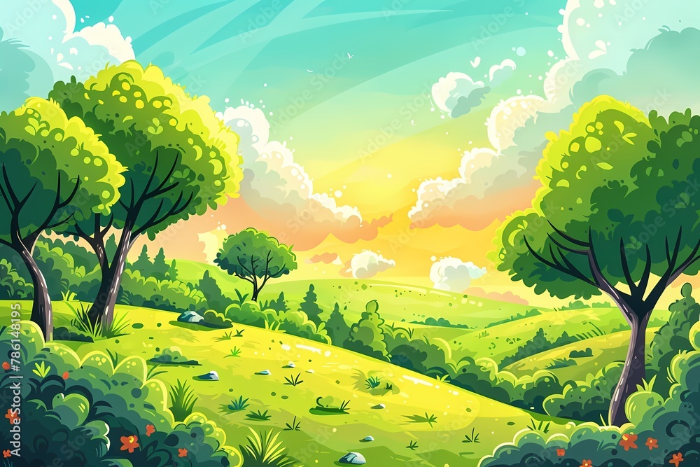 Illustration nature background, Hand-drawing