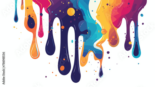 Abstract drip background art in illustration space geo