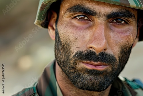 Portrait of an Iranian soldier. photo