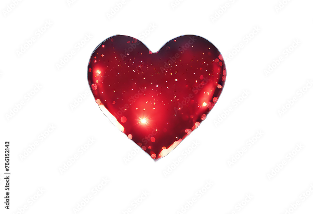 red heart on white background