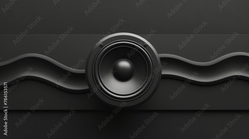 Wavy membrane audio speaker frontal image.