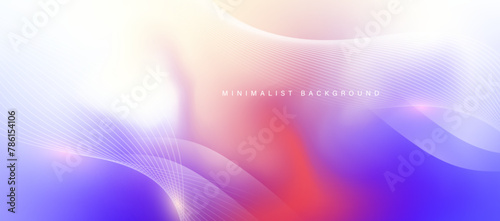 Colorful gradient background with wavy lines. vector