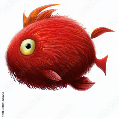 3D furry forest animal with beautiful colors and white background. with Generative AI technology