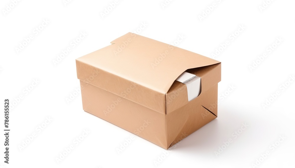 Brown paper box isolated on white background