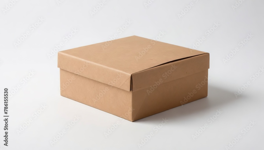 Brown paper box isolated on white background