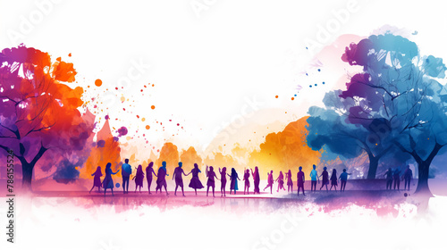 Silhouette of a people. Vector work. 