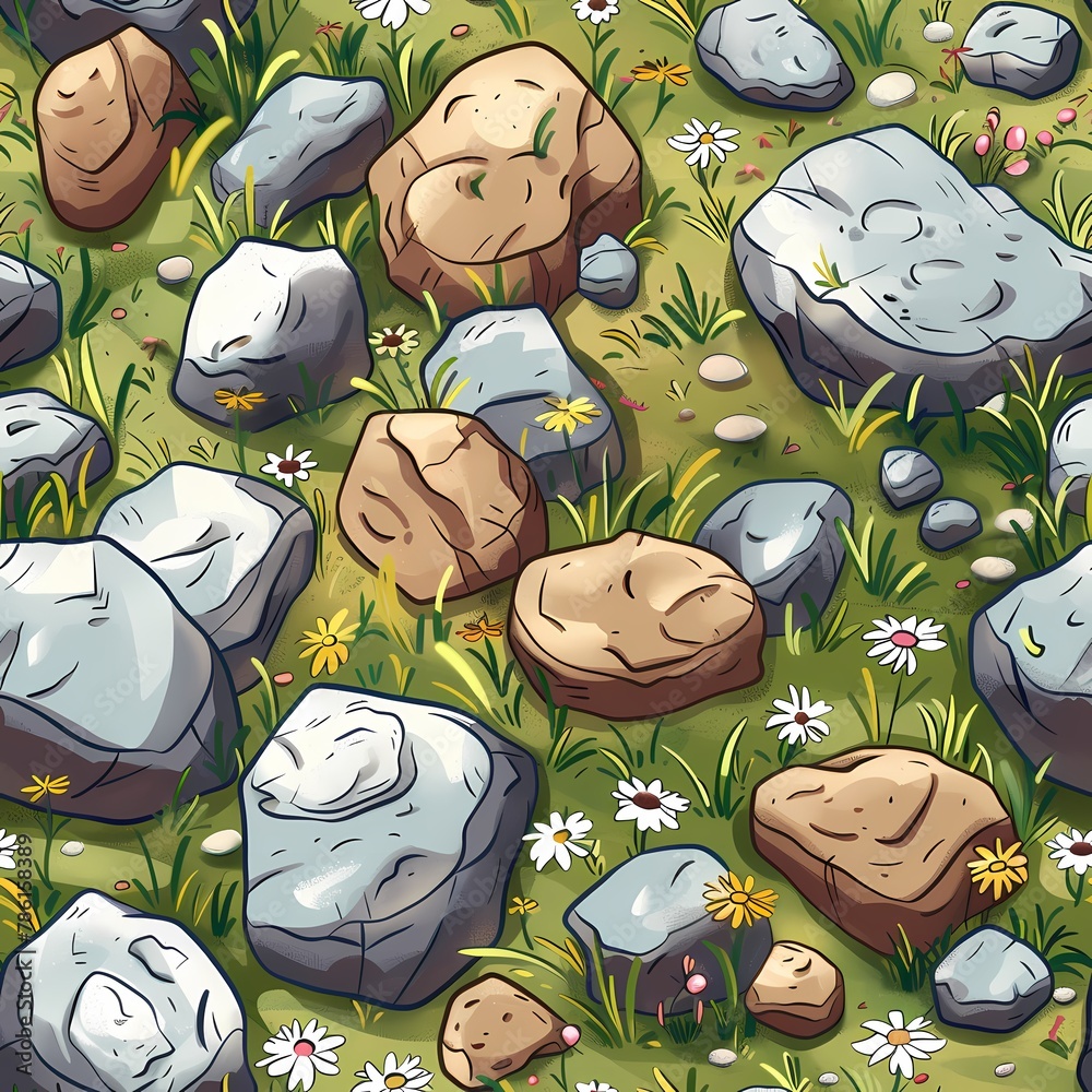 Ground texture, Cartoon Illustration, top view, Pattern Stock ...
