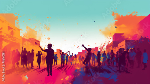 Silhouette of a people. Vector work. 