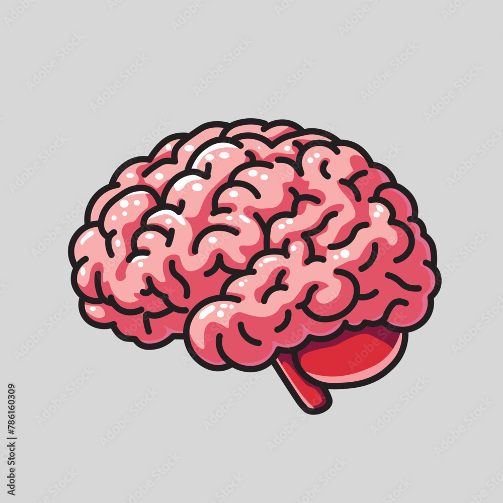 Illustration Vector Graphic Cartoon of a Human Brain Icon Illustration Vector Graphic Cartoon of a Human Brain Icon