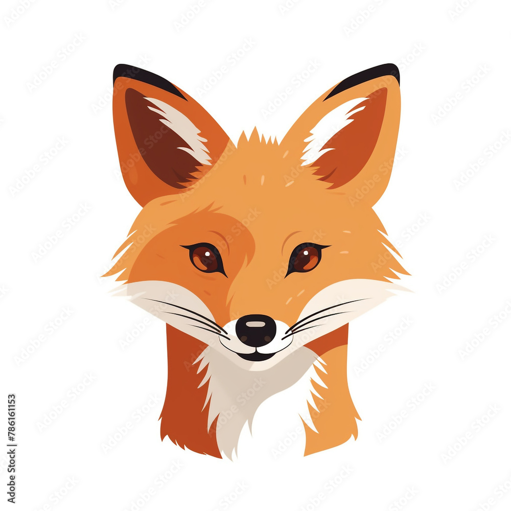 Fototapeta premium a aged fox cartoon, nursery wall print, europe kids story book art style сreated with Generative Ai 