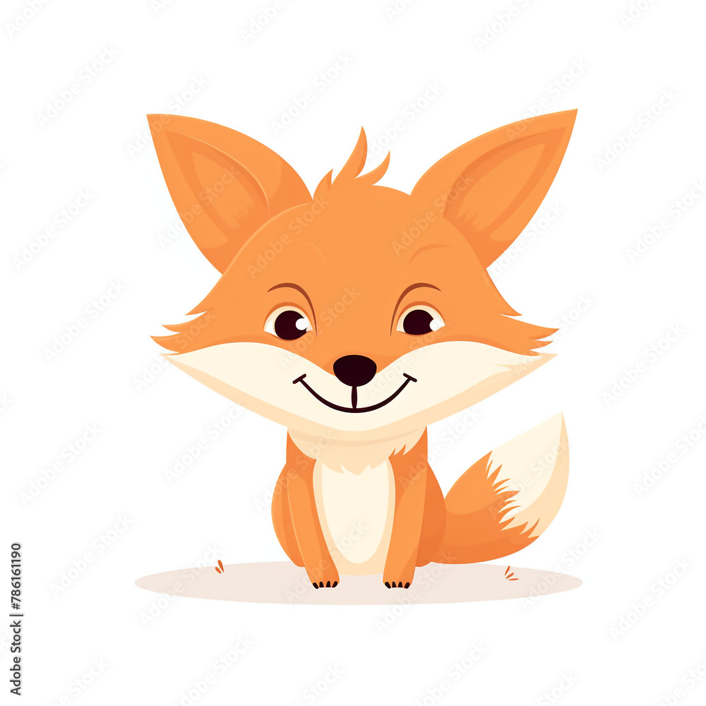 Obraz premium a aged fox cartoon, nursery wall print, europe kids story book art style сreated with Generative Ai