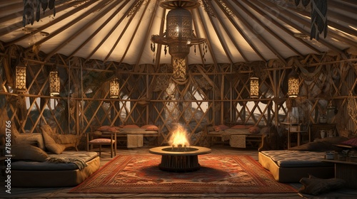 A photo of a Yurt with Architectural Elegance
