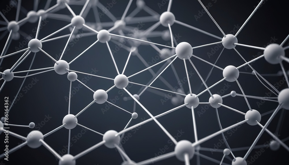 View of a Abstract connection structure with connecting dots and lines View of a Abstract connection structure with connecting dots and lines