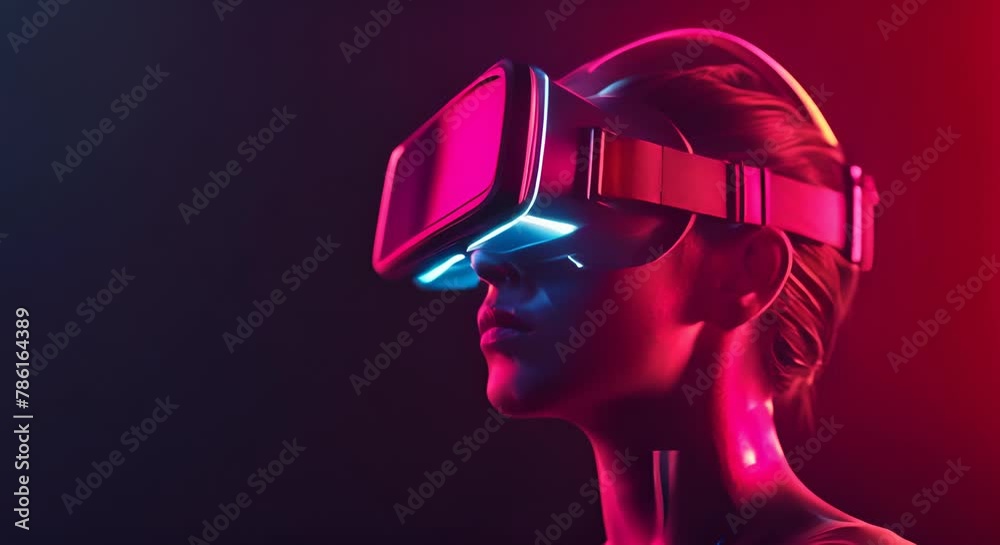 A stylish, dark depiction of a virtual reality headset award for advancements in technology