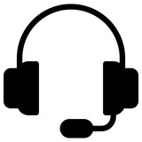 headset icon, simple vector design