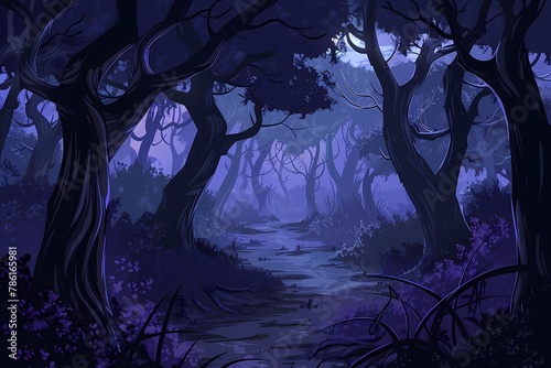 Dark Forest, Illustration, background