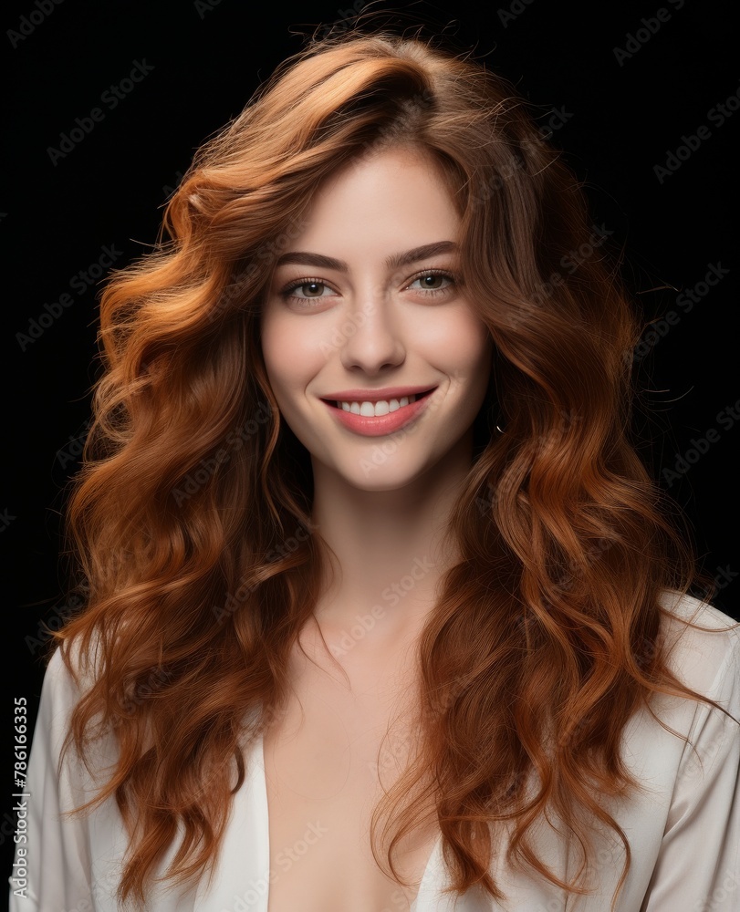 Portrait of caucasian girl, wearing a casual clothing and smiling on studio color background Portrait of caucasian girl, wearing a casual clothing and smiling on studio color background