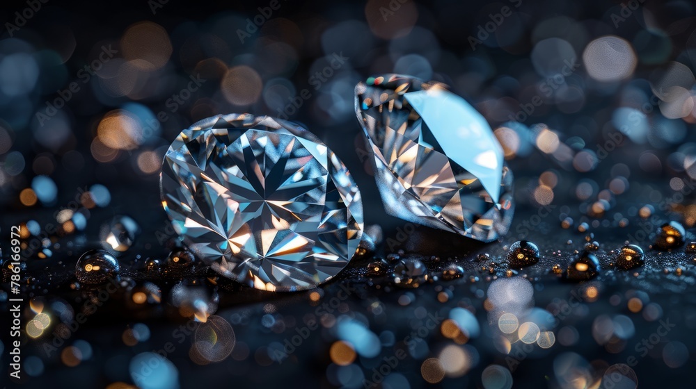 Shiny and Sparkly Diamond with Light Reflections Shiny and Sparkly Diamond with Light Reflections