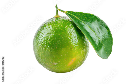 Fresh lime fruit with leaf
.isolated on white background