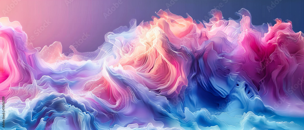 Fototapeta premium Abstract Artistic Background with Fluid Blue and Purple Colors, Mimicking a Dreamy Watercolor Splash Across a Cosmic-Like Canvas