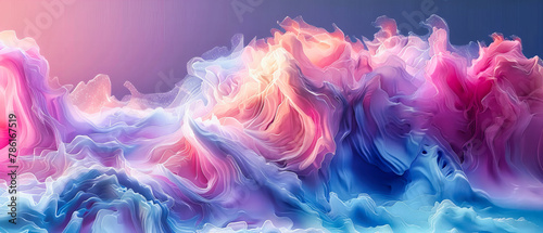 Abstract Artistic Background with Fluid Blue and Purple Colors, Mimicking a Dreamy Watercolor Splash Across a Cosmic-Like Canvas