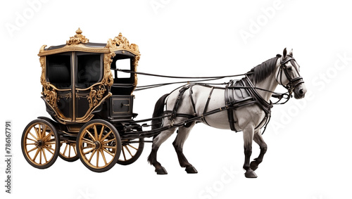 horse and carriage isolated on transparent background