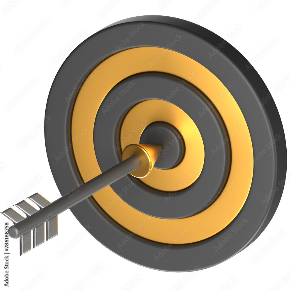 3D icon of a target and arrow 3D icon of a target and arrow