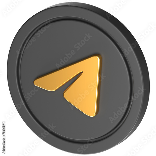 3D icon of telegram