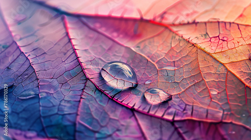 a close-up view of a leaf featuring a shimmering water drop Push the boundaries of your creativity as an illustrator or 3D animator and a complements the uniqueness of this extraordinary composition