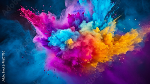Colourful smoke background  art  magic explosion 