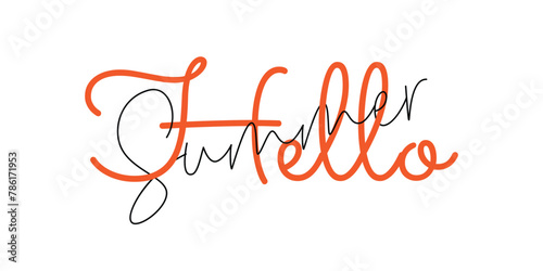 Hello Summer Sale specail lettering typography for season offer banners, social media, website banner, packaging box, vector design element for marketing posters and artworks