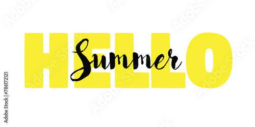 Hello Summer Sale specail lettering typography for season offer banners, social media, website banner, packaging box, vector design element for marketing posters and artworks