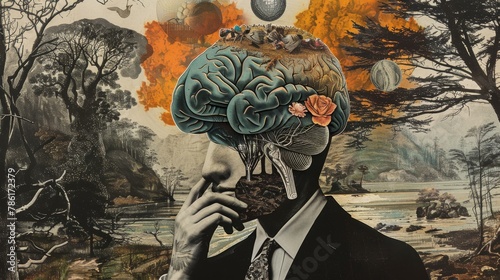 Mind control, art collage.