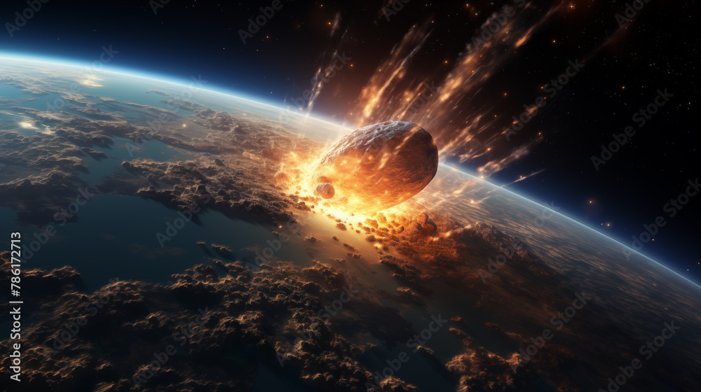 fireball coming from space hitting the planet earth fireball coming from space hitting the planet earth