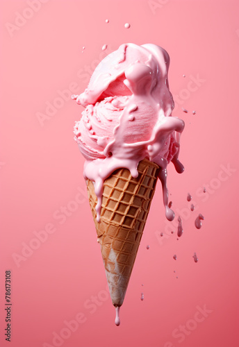 Smear of pink ice cream, award-winning сreated with Generative Ai
