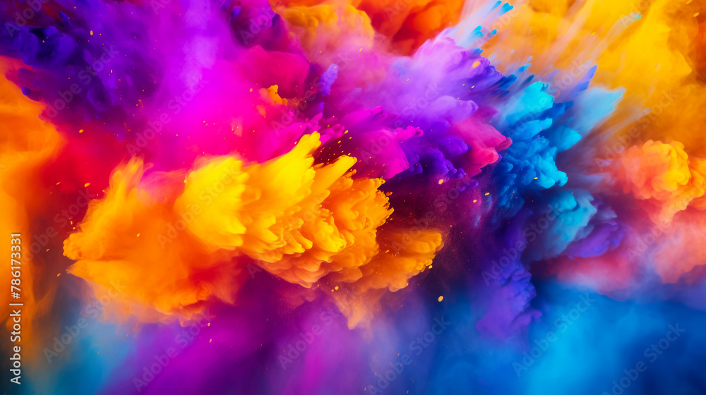 Colourful smoke background, art, magic explosion
