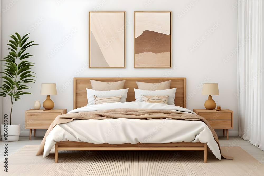 beautiful interior of a bedroom white and golden colours