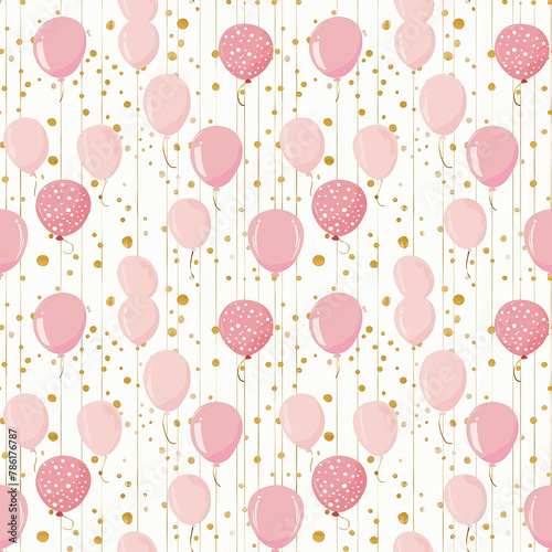 Cute colorful balloons Seamless pattern background