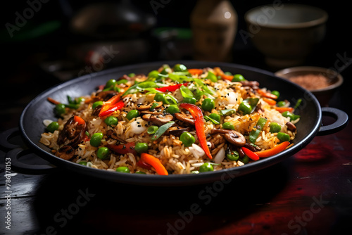 Fried Rice, Flavorful stir fried rice with vegetable and protein