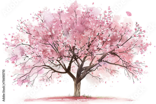 Delicate Cherry Blossom Branch on Transparent Background. PNG © Usmanify