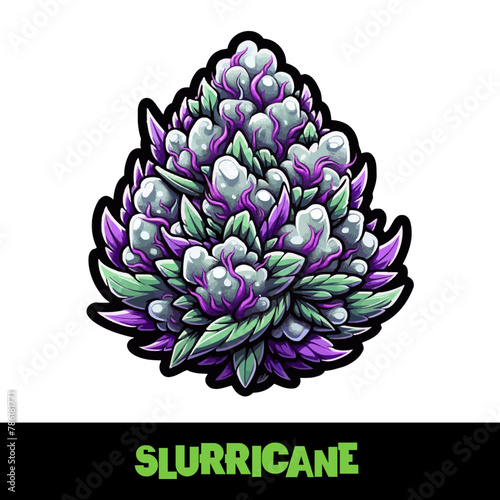 Vector Illustrated Slurricane Cannabis Bud Strain Cartoon