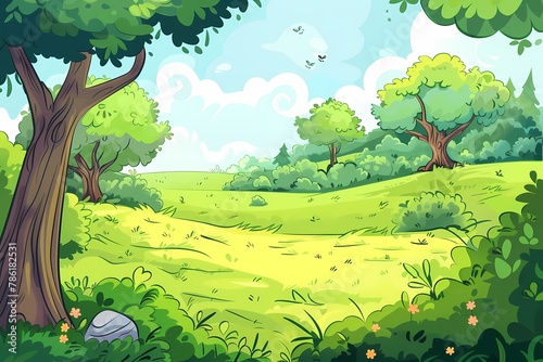 Cartoon background  Nature wallpaper  art