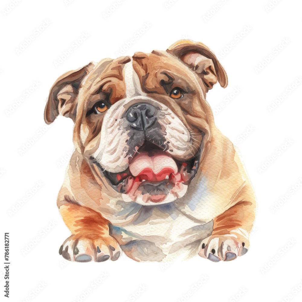 Fototapeta premium bulldog dog watercolor good quality and good design
