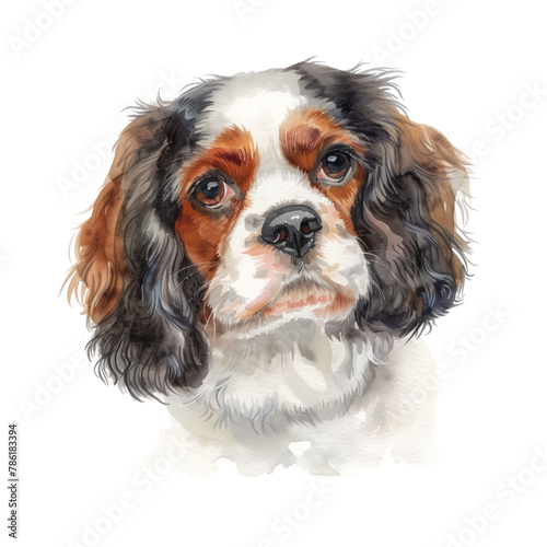 Cavalier King Charles Spaniel dog watercolor good quality and good design
