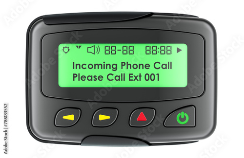 Pager, beeper. 3D rendering isolated on transparent background photo