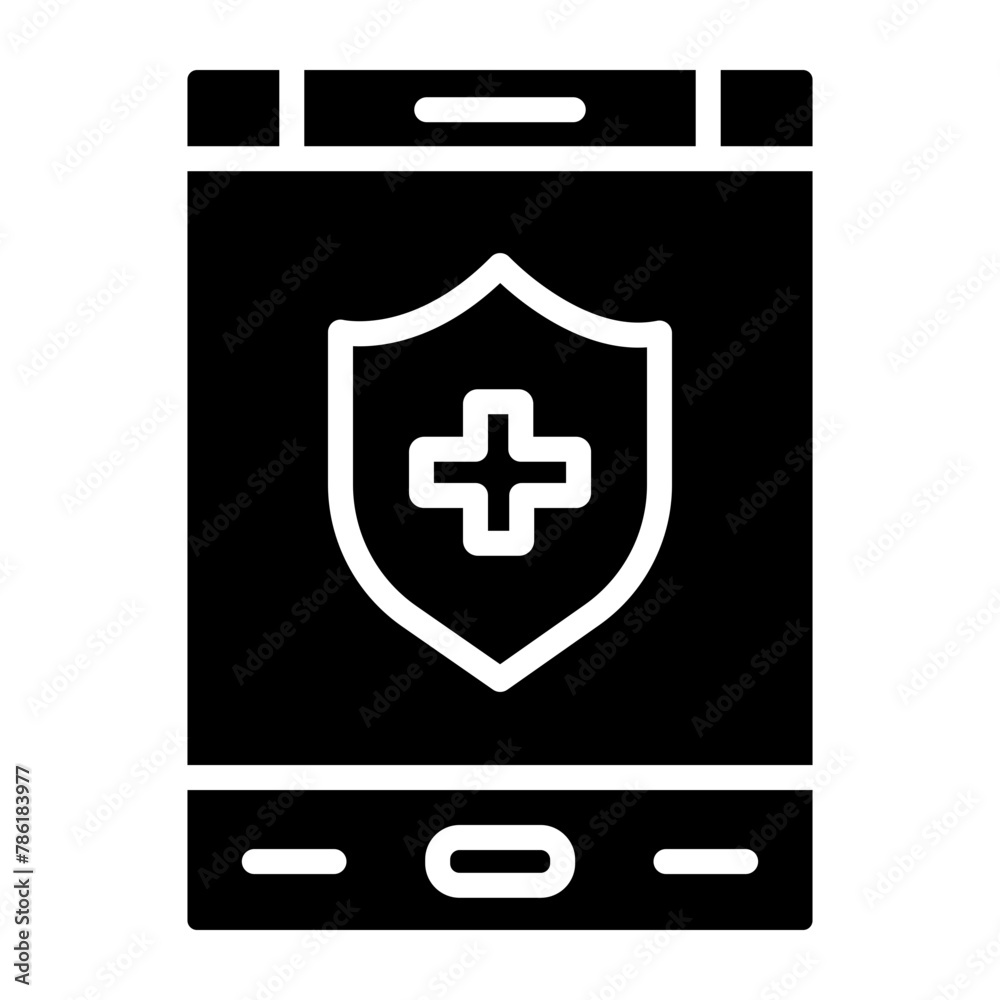 Fototapeta premium Medical App glyph icon