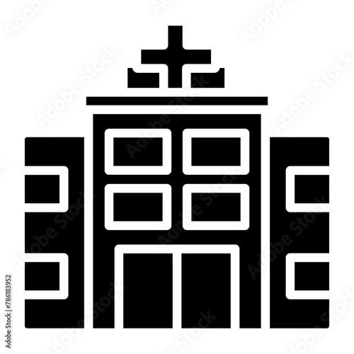 Hospital glyph icon