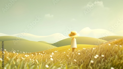 3D landscape C4D cartoon cute style background material
